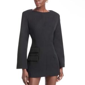 NWT NONCHALANT LABEL Ester Long Sleeve Flap Pocket Crepe Mini Dress size large